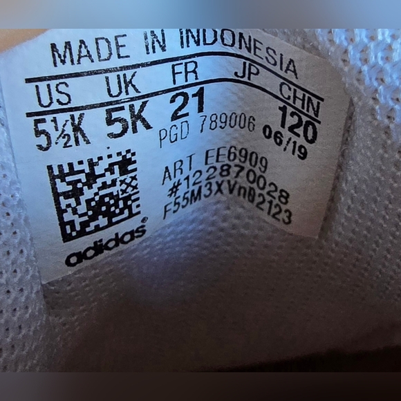 Sz 5.5 Toddler Girl's ADIDAS VL COURT 2.0 White Leather, Casual Shoes - Picture 8 of 8